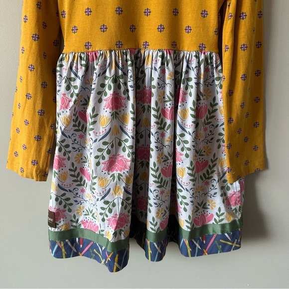 Matilda Jane 6 Choose Your Own Path Gold Star Pencil Dress Mustard Yellow Floral - Picture 10 of 10